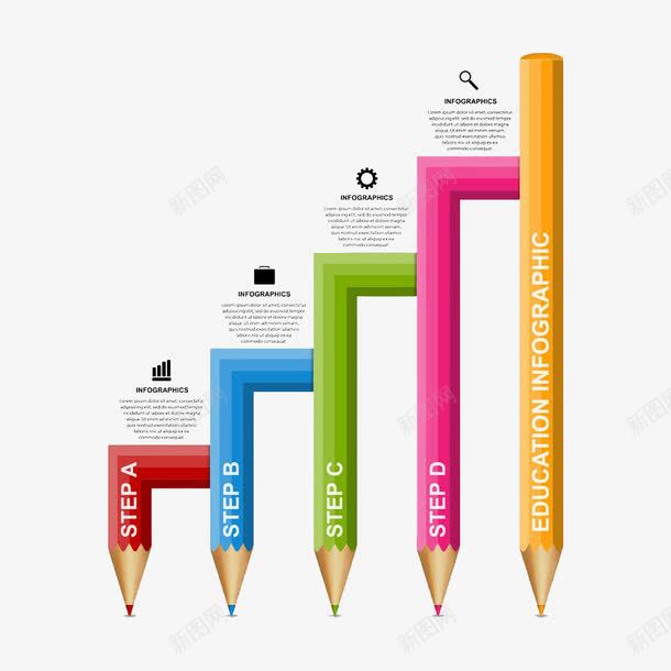 教育科学信息插画png免抠素材_新图网 https://ixintu.com 信息插画 教育 科学 铅笔
