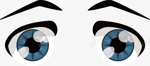 蓝色卡通瞳孔眼睛矢量图ai免抠素材_新图网 https://ixintu.com 卡通 彩绘 手绘 眉毛 眼眶 眼睛 瞳孔 表情 表情包 矢量图