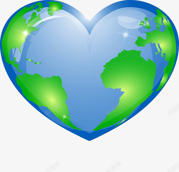 爱心地球元素png免抠素材_新图网 https://ixintu.com 元素 创意 地球 爱心 质感