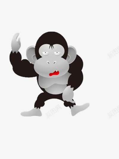 举手的猩猩png免抠素材_新图网 https://ixintu.com 动物 图片 狒狒