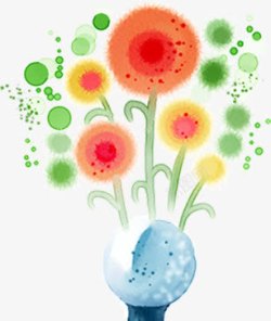 水墨手绘艺术花朵植物素材