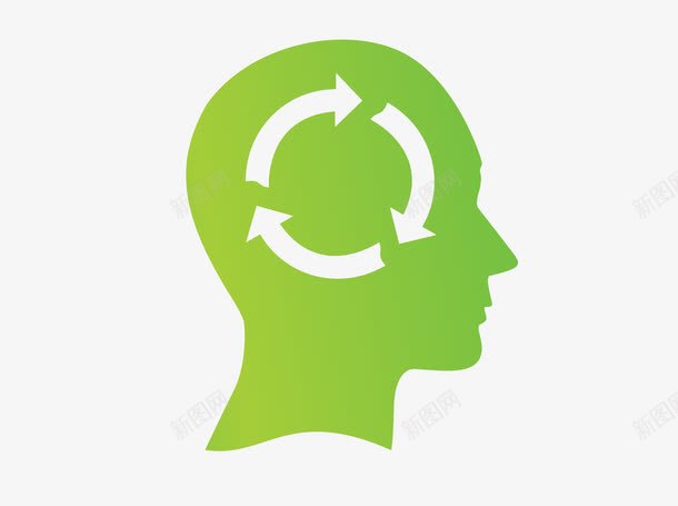 拥有环保意识的人脑png免抠素材_新图网 https://ixintu.com 人脑 环保 绿色