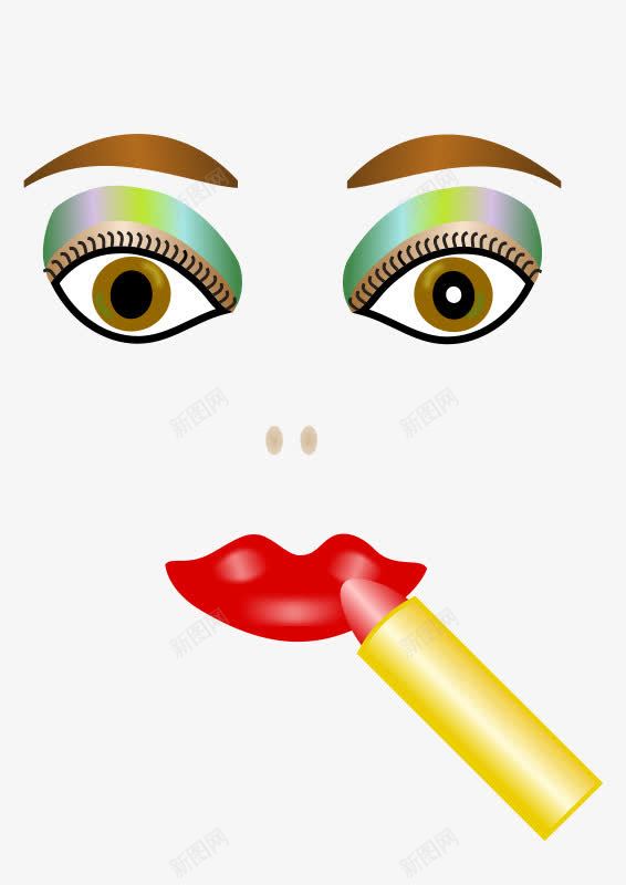 化妆的吸烟的卡通脸部png免抠素材_新图网 https://ixintu.com 化妆 卡通 吸烟 脸部