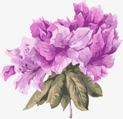 水彩卡通手绘紫色水彩鲜花素材