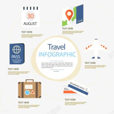 旅游行程图标图标