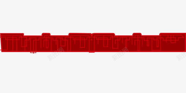 中国风城墙装饰png免抠素材_新图网 https://ixintu.com 中国风 城墙 红色 装饰