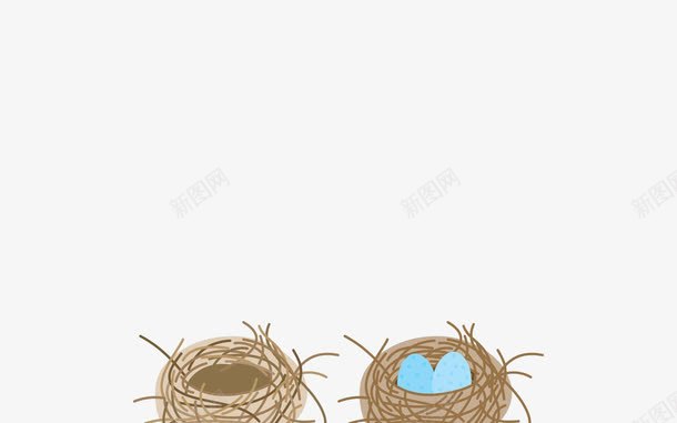 两个鸟窝里有两颗蛋png免抠素材_新图网 https://ixintu.com 编织 鸟窝 鸟蛋