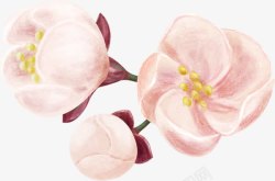 手绘艺术粉色花朵素材
