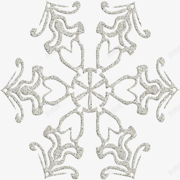 爱心雪花png免抠素材_新图网 https://ixintu.com 亮晶晶 爱心 白色 雪花