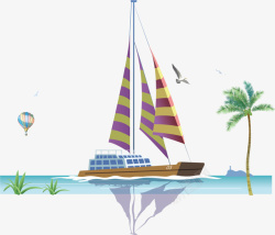 帆船出海背景海报素材