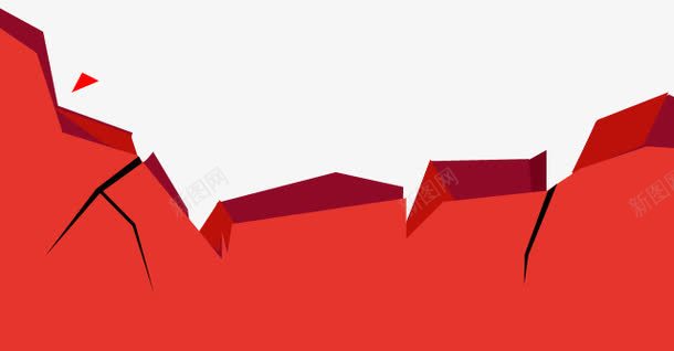 地裂png免抠素材_新图网 https://ixintu.com 地裂 地裂边框 红色边框 边框