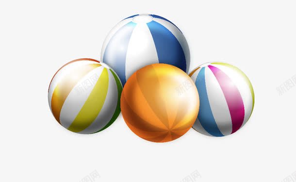 彩色沙滩球png免抠素材_新图网 https://ixintu.com 彩色沙滩球 矢量素材