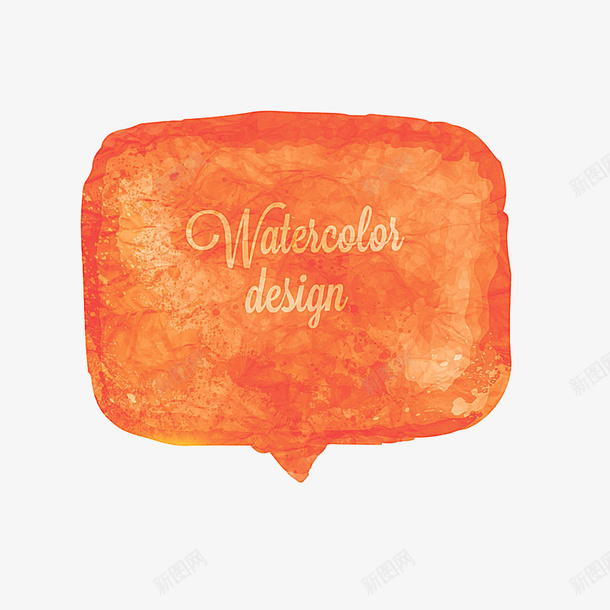 橙色对话框png免抠素材_新图网 https://ixintu.com 创意 对话框 橙色 水彩