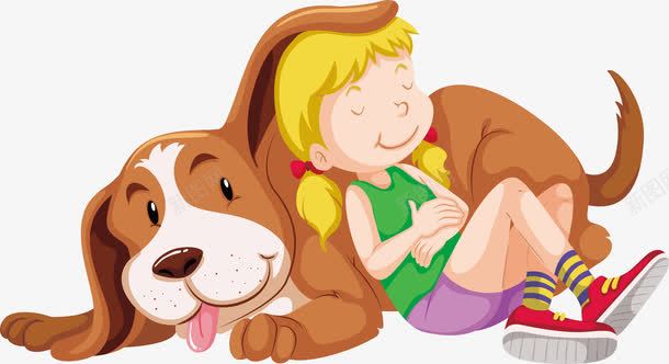 躺在狗狗身上的女孩png免抠素材_新图网 https://ixintu.com 沙皮狗 矢量素材