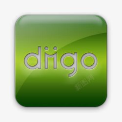diigoDiigo标志广场绿色果冻社交媒体图标高清图片
