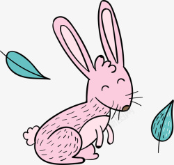 卡通可爱粉红兔子矢量图素材