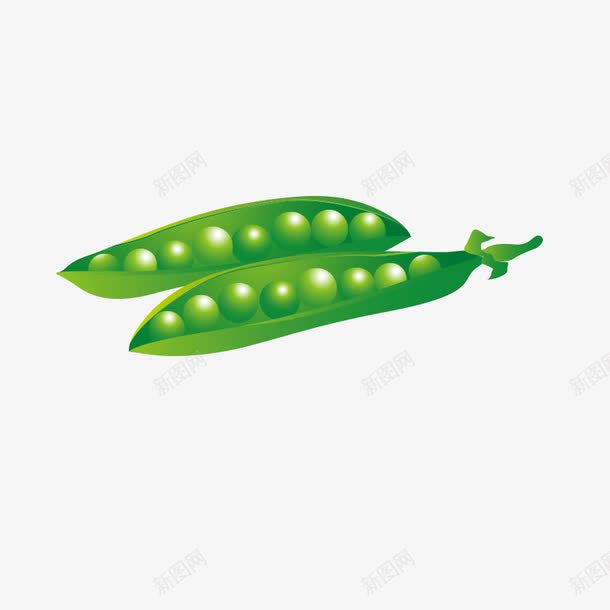 豌豆蔬菜png免抠素材_新图网 https://ixintu.com 卡通 生菜 蔬菜 豌豆 食材