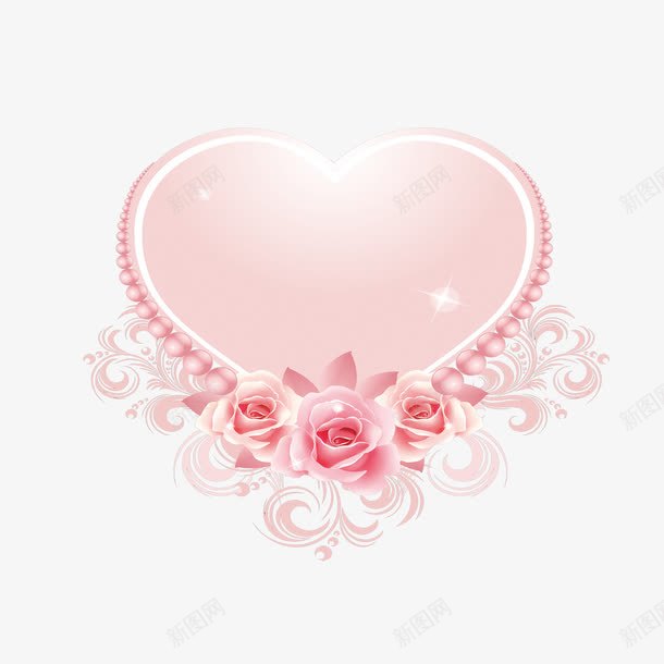 粉色心形玫瑰png免抠素材_新图网 https://ixintu.com 心形 浪漫 玫瑰 粉色 花朵