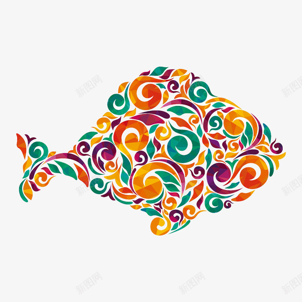 鱼创意png免抠素材_新图网 https://ixintu.com 创意抽像 创意设计 抽像 装饰元素 鱼
