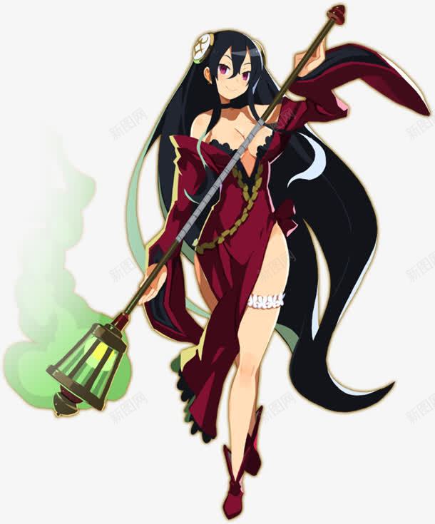 红衣魔女魔杖动漫png免抠素材_新图网 https://ixintu.com 红衣 魔杖