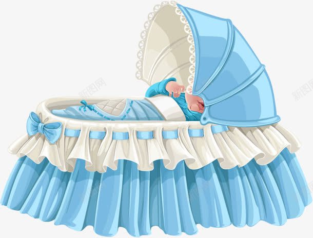 暖和婴儿床png免抠素材_新图网 https://ixintu.com 婴儿 婴儿床 床 被子