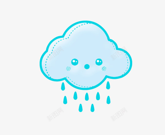 卡通下雨云朵png免抠素材_新图网 https://ixintu.com 下雨云朵 云朵 卡通 可爱