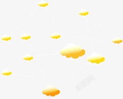 黄色云朵流程图素材