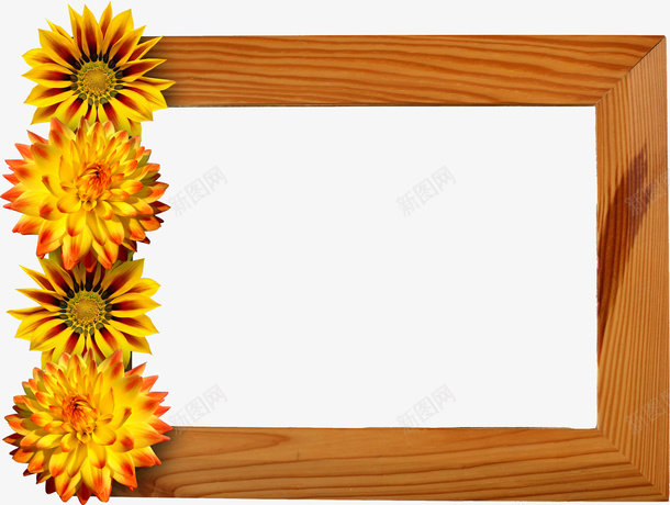 橙色鲜花相框png免抠素材_新图网 https://ixintu.com 橙色相框 相框 花朵 鲜花相框