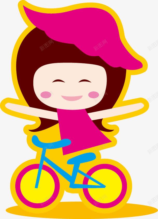 小女孩骑自行车png免抠素材_新图网 https://ixintu.com 小女孩 春天 自行车 郊游