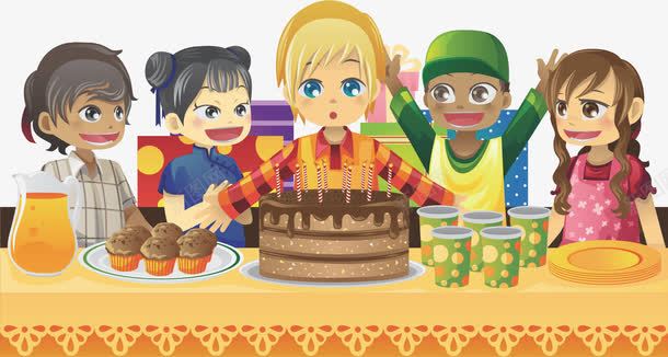 附近的人png免抠素材_新图网 https://ixintu.com 儿童 卡通人物 聚会 蛋糕 附近的人