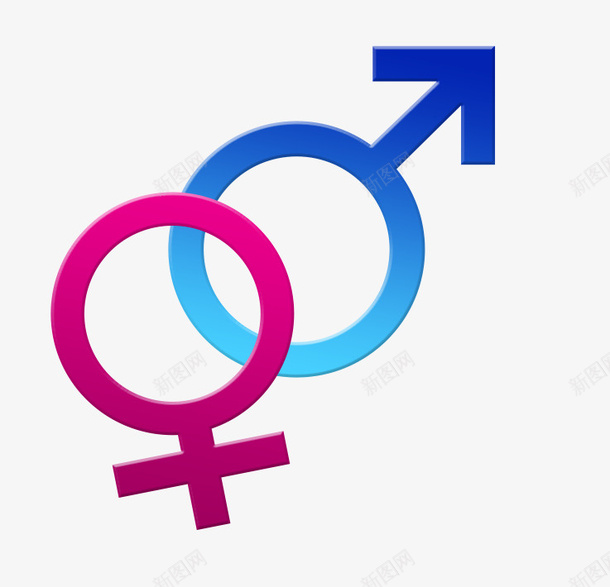 男性女性标志png免抠素材_新图网 https://ixintu.com 女性 标志 男性 红色 蓝色