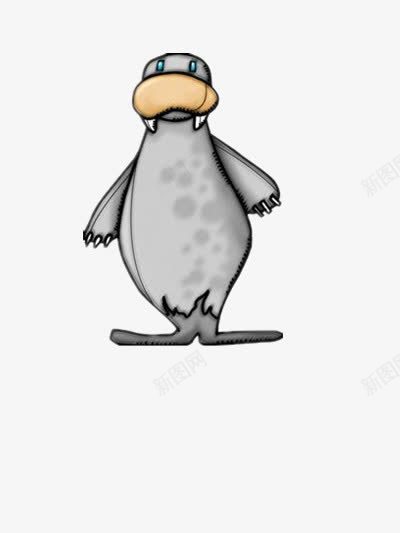 卡通图的海狮png免抠素材_新图网 https://ixintu.com 动物 可爱 站立 肥胖