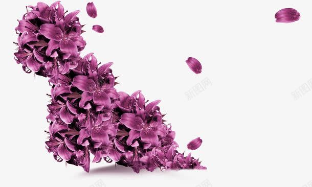 紫色花朵花瓣飞舞装饰图案png免抠素材_新图网 https://ixintu.com 免抠PNG 紫色 花朵 花瓣飞舞 装饰图案