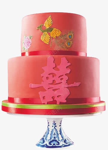 中国风婚礼蛋糕png免抠素材_新图网 https://ixintu.com 中国风 双喜 婚礼 红色 蛋糕