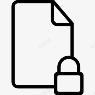 锁定文件的安全接口符号中风图标图标