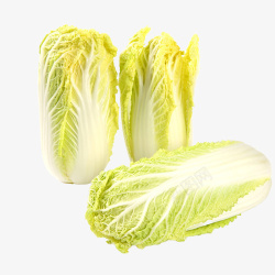 蔬菜白菜三颗好看的黄白菜高清图片