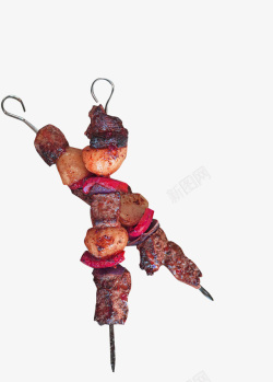 棕色简约烤肉串装饰图案素材