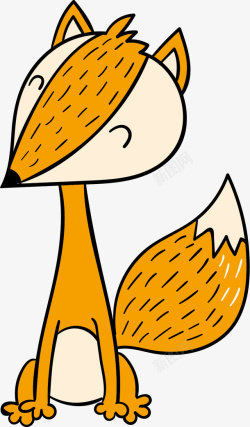 卡通可爱橙色动物狐狸矢量图素材