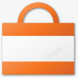 橙色购物袋图标图标