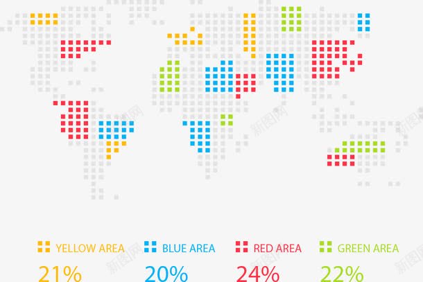 彩色颗粒地图png免抠素材_新图网 https://ixintu.com 卡通地图 地图 百分比 矢量地图 颗粒地图