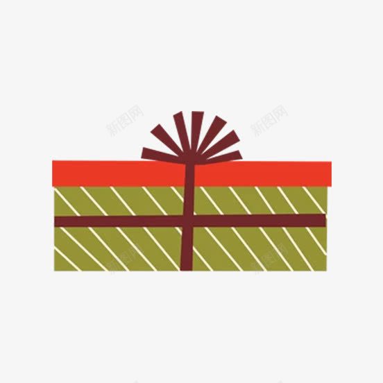 绿色斜条纹礼物盒png免抠素材_新图网 https://ixintu.com 创意 卡通 商务 手绘 斜条纹 礼物盒 简约 绿色