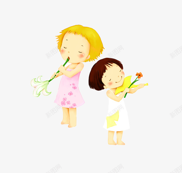 可爱儿童装饰图案psd免抠素材_新图网 https://ixintu.com 儿童 卡通 可爱 孩子 小女孩 装饰图案