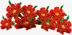 红色创意手绘彩绘红色花卉植物素材