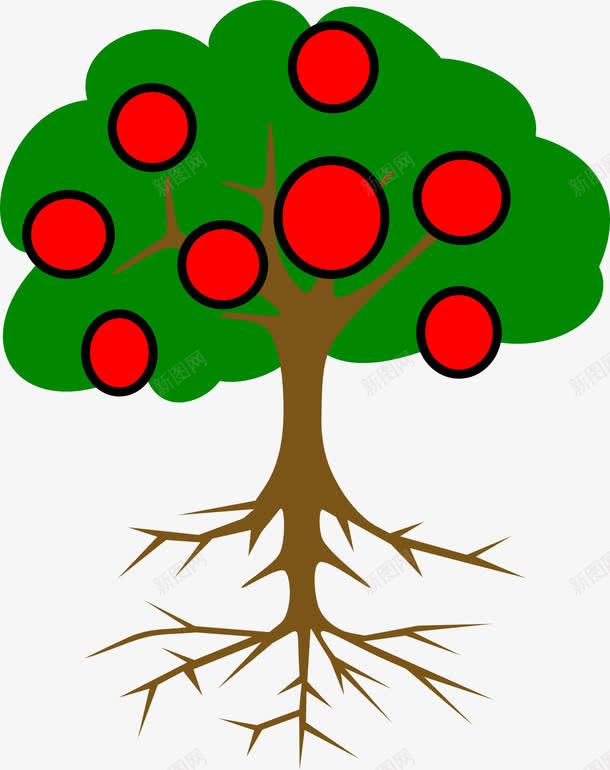 可爱苹果树png免抠素材_新图网 https://ixintu.com 可爱 红色 绿色 苹果树