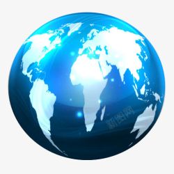 蓝色世界地球图标素材