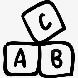 Abc立方体ABC教育手绘立方体图标高清图片