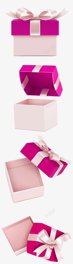 紫色简约礼物盒装饰图案素材