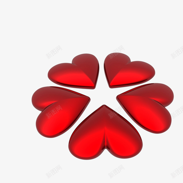 心形组成的花psd免抠素材_新图网 https://ixintu.com 心形 爱心 花朵