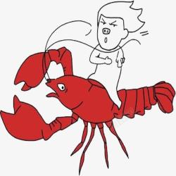 红色皮皮虾骑着皮皮虾高清图片