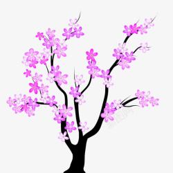 现代简约紫色树枝素材